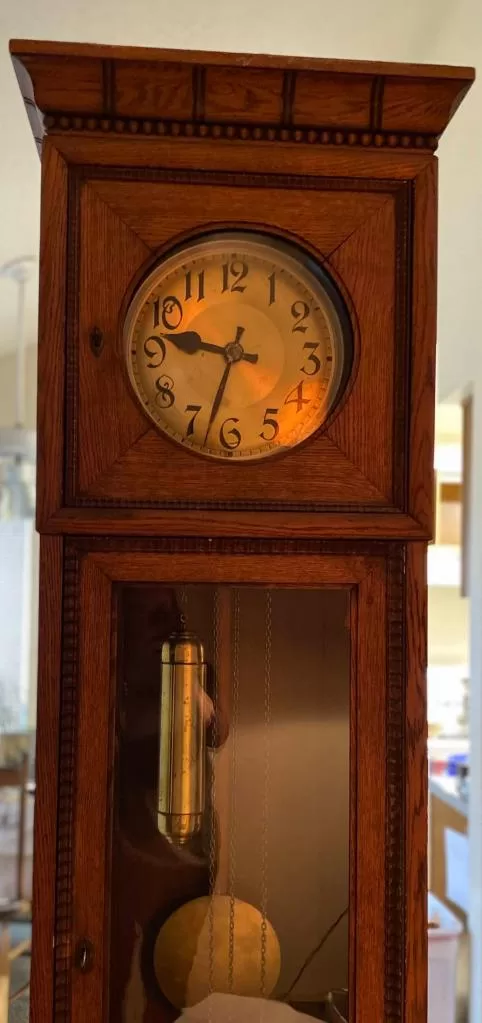 Partial view of a Grandfather clock